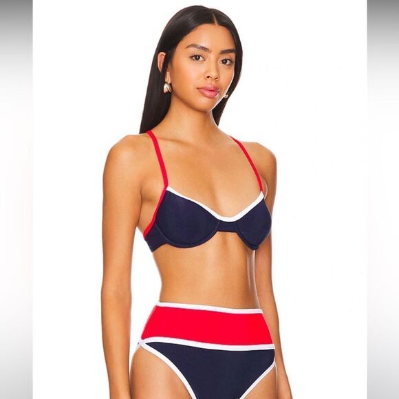 Beach Riot NWT Kori Colorblock Bikini Top size L - Picture 1 of 5